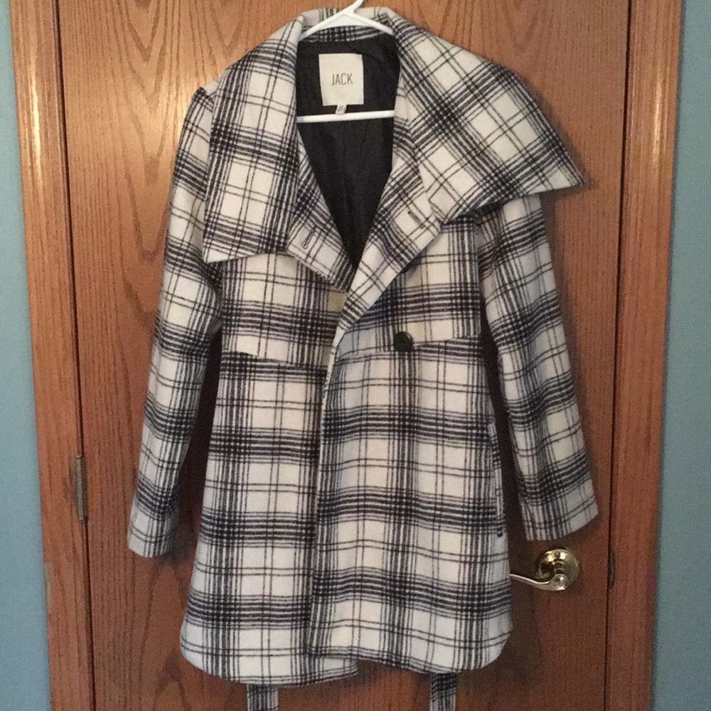 Black and white peacoat